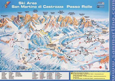 San Martino Di Castrozza Ski Area Map Ski Area Weekend Trips