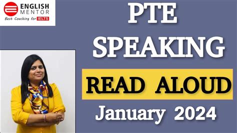 PTE Speaking Read Aloud January 2024 YouTube