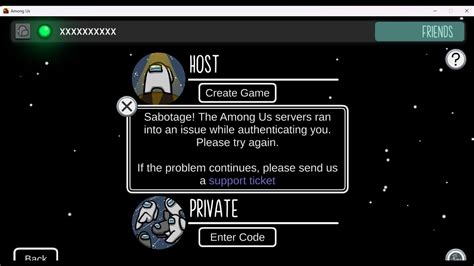 How To Fix Among Us Error Sabotage We Couldn T Authenticate You Please