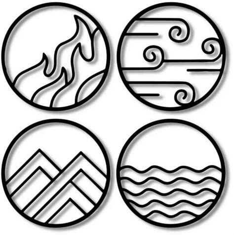 Four Elements Minimalist Metal Wall Art - 4 Elements Symbols Wall Decor - Fire, at Rs 799 | Wall ...