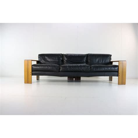 Vintage Wooden Inlayed And Grained Sofa Superb Design By Afra And Tobia