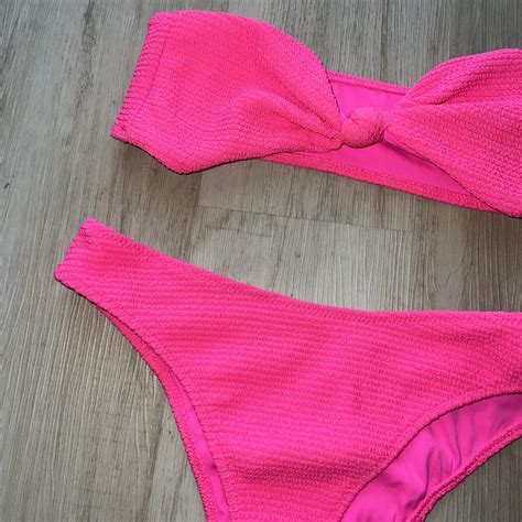 Pacsun Hot Pink Bikini Size Medium Depop