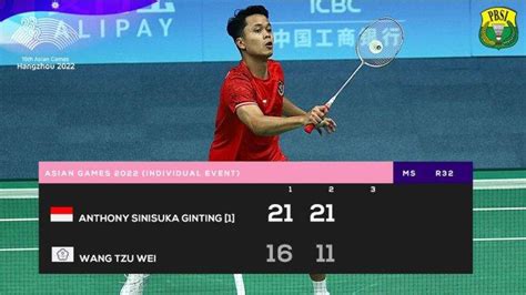 Hasil Badminton Asian Games 2022 Anthony Sinisuka Ginting Menang