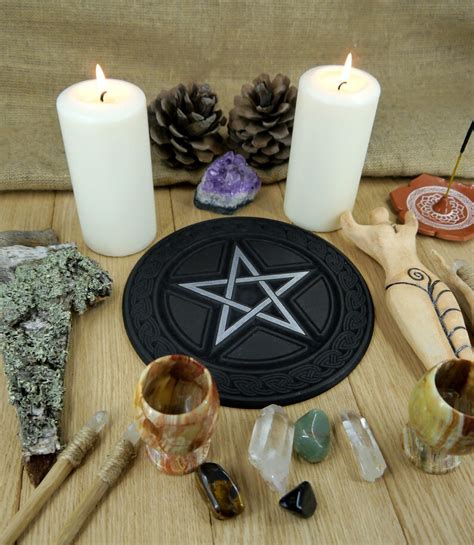 Altar Pentacle Pentagramm Candle Holder Wiccan And Etsy