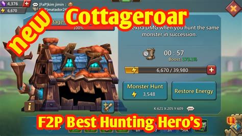 Lords Mobile Monster Hunting Tips Cottageroar F2P Best Hunting Hero