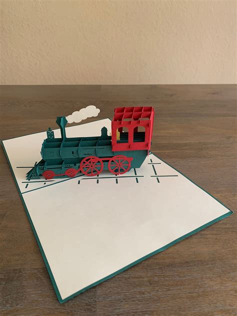 Classic Train Pop up Card (green) - Etsy