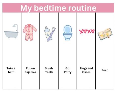My Bedtime Routine Chart Picture Free Download And Print For You