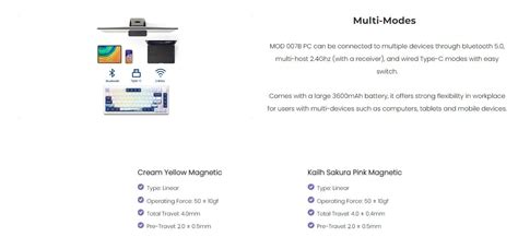 Akko Mod B He Pc Santorini Tri Mode Rgb Hot Swappable Mechanical Keyboard Kailh Sakura Pink