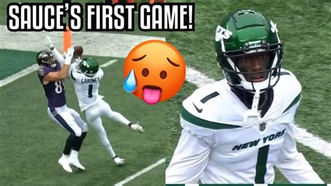 Sauce Gardner NFL DEBUT🔥 Vs Ravens! Lamar Jackson vs Sauce Gardner ...