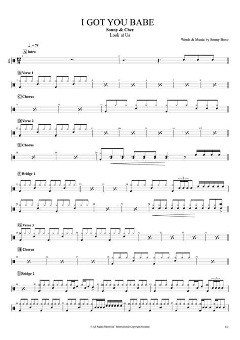 I Got You Babe Tab By Sonny Cher Guitar Pro Full Score Mysongbook