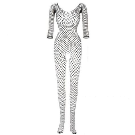 D Noir Combinaison Catsuit En R Sille Pour Femmes Collants En Maille Lingerie Rotique Sexy