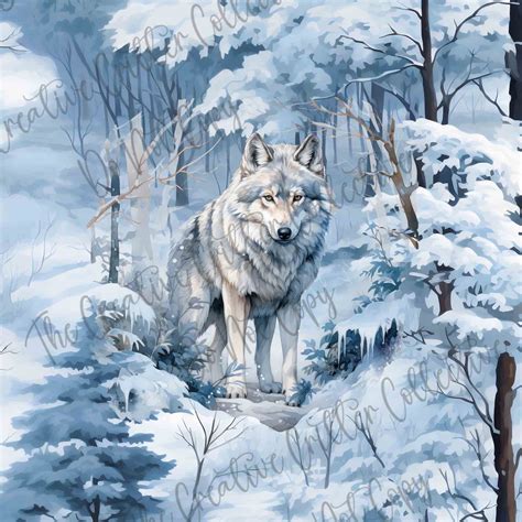 Wolf in a Winter Forest Panel-R51T3CWlfWntrFrst-P