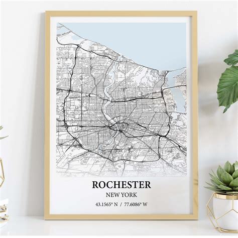 Rochester Map Etsy