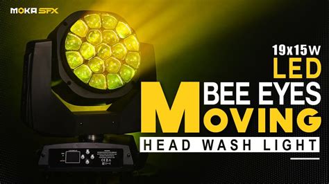 WASH LIGHT 19 15W RGBW LED Bee Eyes Moving Head Light YouTube