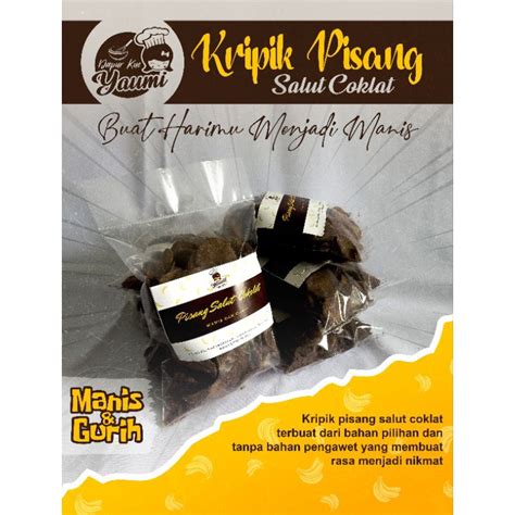 Jual Keripik Pisang Salut Coklat Sang King Gram Cemilan Manis