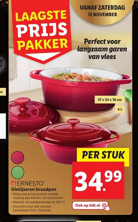 Ernesto Gietijzeren Braadpan Aanbieding Bij Lidl