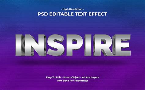 Editable Inspire D Efecto De Texto Moderno Creativo Y Estilo De Fuente