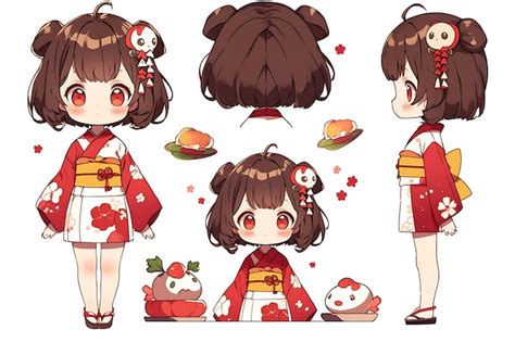 Premium Ai Image Anime Girl Character Design Turnaround Sheet Cute