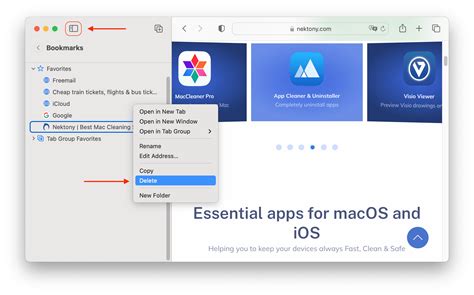 how to access bookmarks on mac