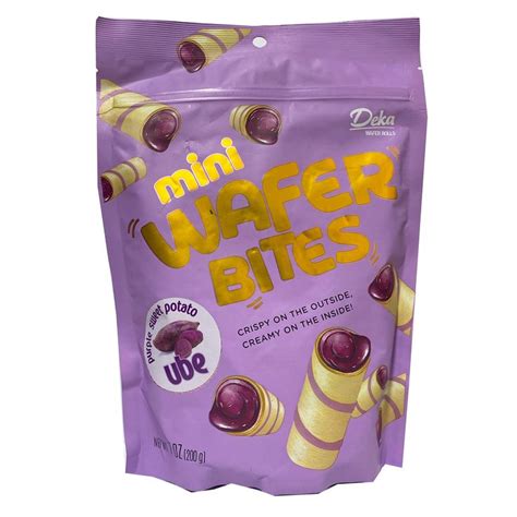 Deka Wafer Bites Ube Flavor Oz Ube Resealable Pouch Mini Bites