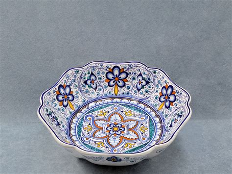 Bowl 28 cm Decorated with Persian Palmette, Italian Ceramics, Faenza ...
