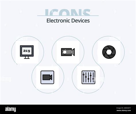 Devices Line Filled Icon Pack Icon Design Tv Smart Display