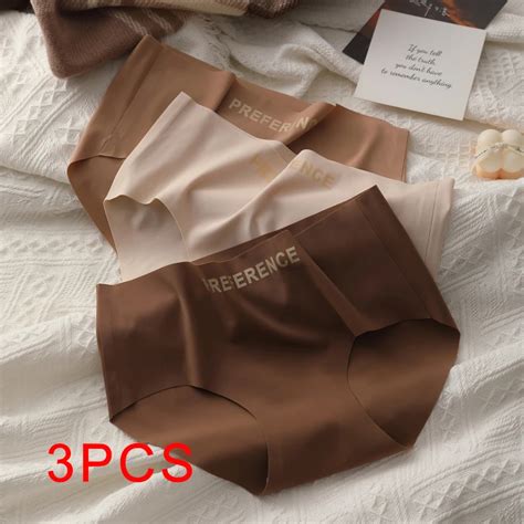 3PCS Woman Ice Silk Triangular Panties Fashion Underwear Women Thin Underpanties Lingerie Sexy
