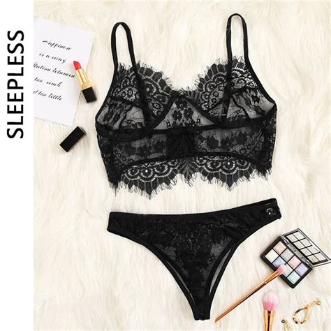 Billionm Women Lace Lingerie Set Sexy Ultra Thin Bra Set Romantic Fancy Transparent Underwear