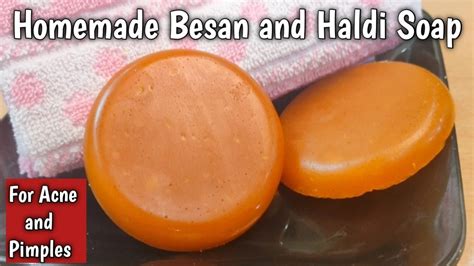 Homemade Besan Haldi With Aloe Vera And Vitamin E Oil Soap For Acne And