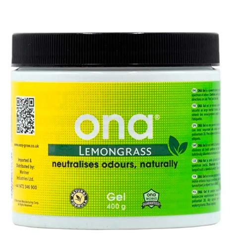 Ona Gel Lemongrass 400г Нейтрализатор запаха для гроубокса