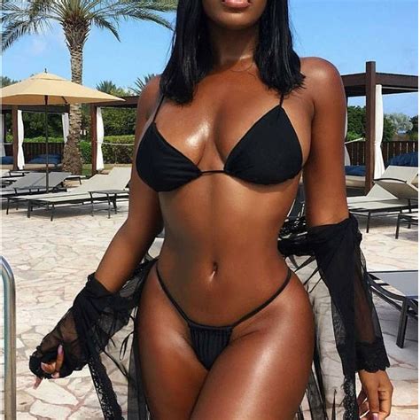 Sexy Black Low Cut Three Point Beachwear Plus Size Bikini Lingerie Set N