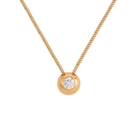 Solitaire Diamond Pendant With Bezel Setting In Yellow Gold