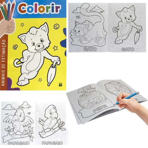 Kit Coleção 06 Livros de Colorir Infantil 84 Páginas Incríveis Pintar ...