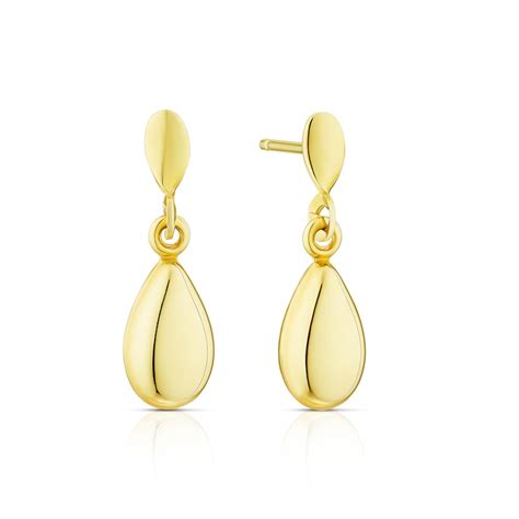 9ct Yellow Gold Tear Drop Earrings Ernest Jones