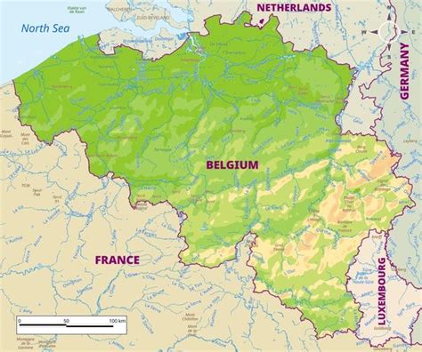 premium vector detailed physical map  belgium