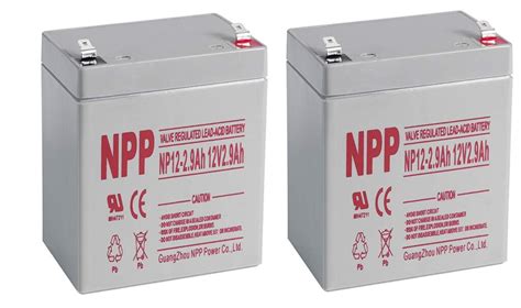 Npp Np12v 2 9ah Sla Sealed Lead Acid 12v 2 9ah Battery With F1 Style Terminals （2pcs）