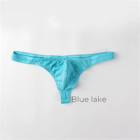 Mens Ice Silk Briefs T Back Thong Underwear Low Rise Bikini G String