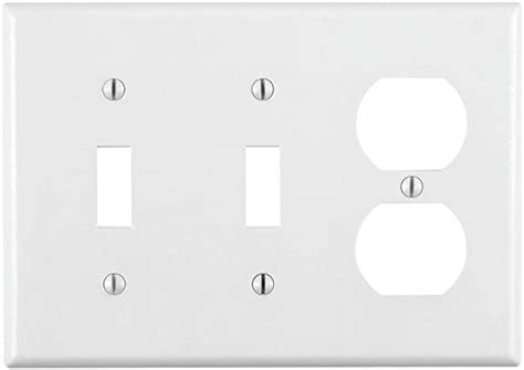 Leviton 88021 3 Gang 2 Toggle 1 Duplex Device Combination Wallplate Standard Size Thermoset