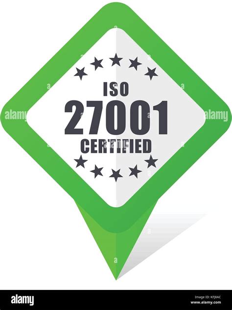 La norme ISO 27001 pointeur carré vert téléphone mobile et Web à l