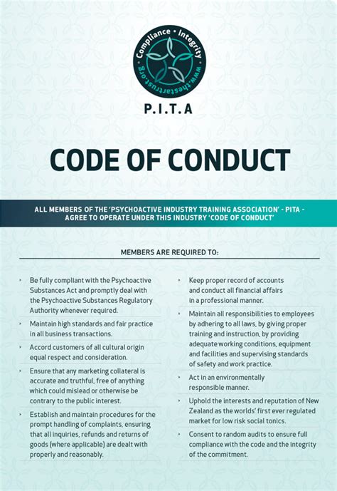 Code Of Conduct Policy Template