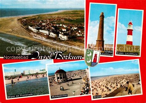 AK Ansichtskarte Borkum Nordseebad Fliegeraufnahme Strand Promenade