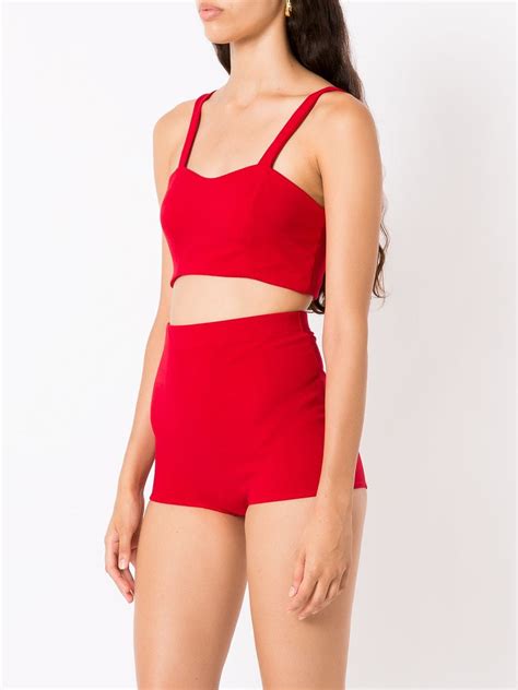 Olympiah Square Neck Bikini Set In Red Modesens