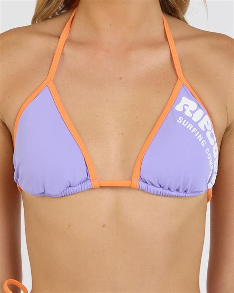 Shop Rip Curl Surf Puff Sliding Triangle Bikini Top In Purple Fast Shipping Easy Returns