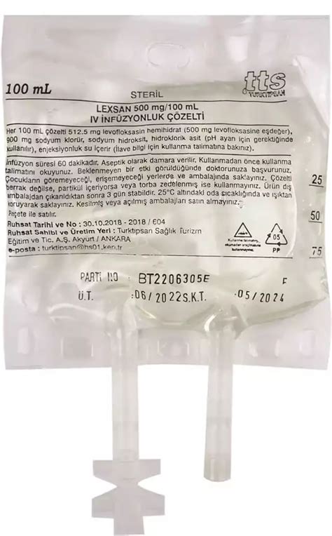 Lexsan® 500 mg/100 ml iv solution for infusion