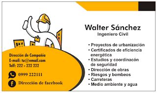 Tarjetas de Presentación para Ingeniero Civil DISEÑOS SORPRESA