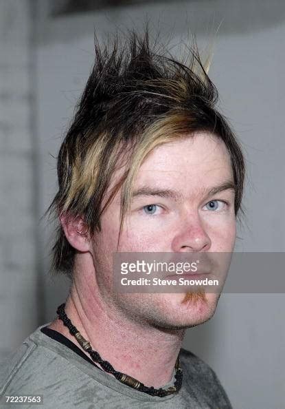 Hinder Guitarist Mark King Poses Backstage Before His Performance At