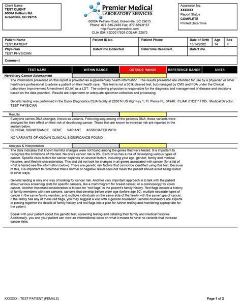 Hereditary Cancer Risk Assessment - Standard Medical Systems LLC
