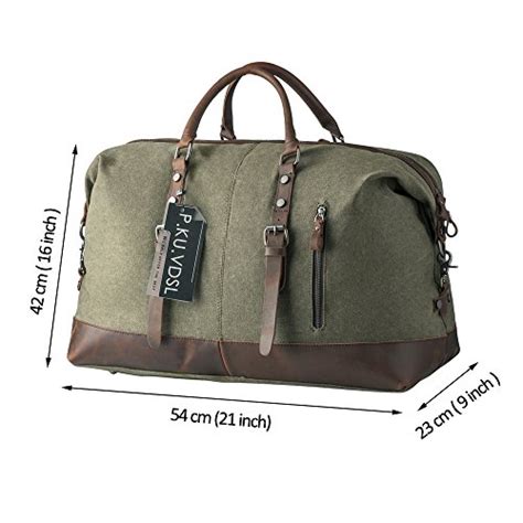 Canvas Weekender P KU VDSL Leder Reisegepäck Reisetasche Duffle Bag