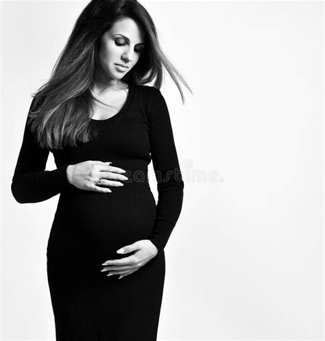 Image Of Pregnant Woman Touching Her Belly With Hands Stock Image Image Of Expecting Maternal