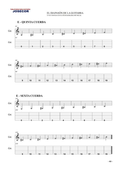 M Sica Y Partituras Josecor Ejercicios Para Guitarra